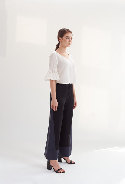 Deco High Waist Trousers in Black & Navy