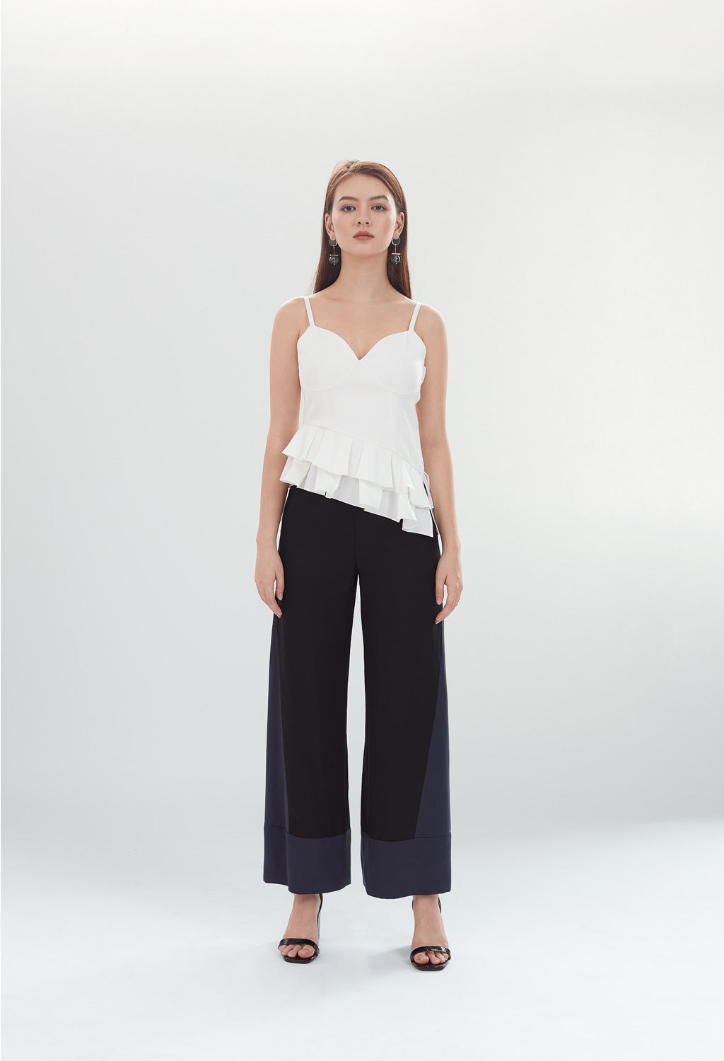 Deco High Waist Trousers in Black & Navy