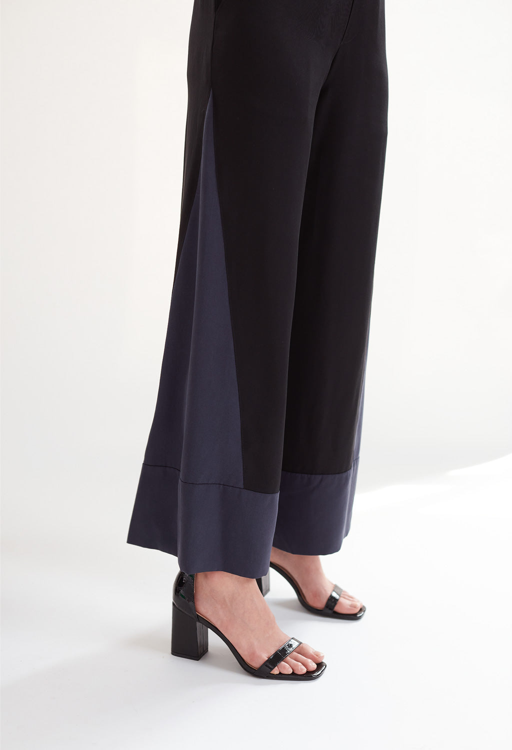 Deco High Waist Trousers in Black & Navy