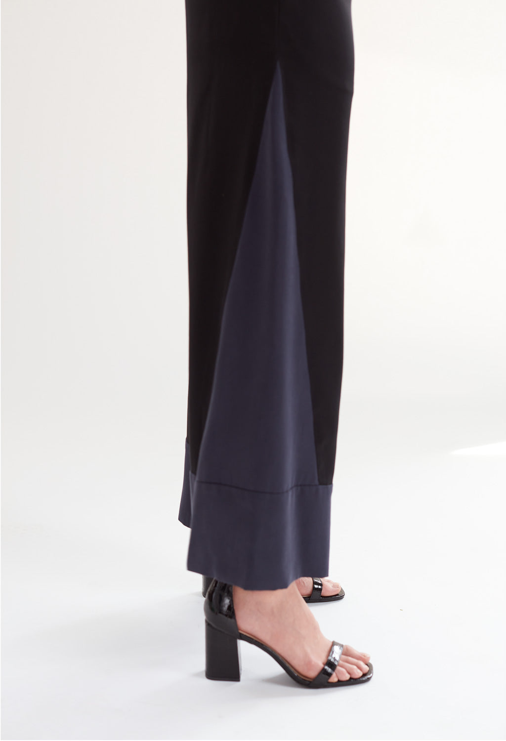 Deco High Waist Trousers in Black & Navy