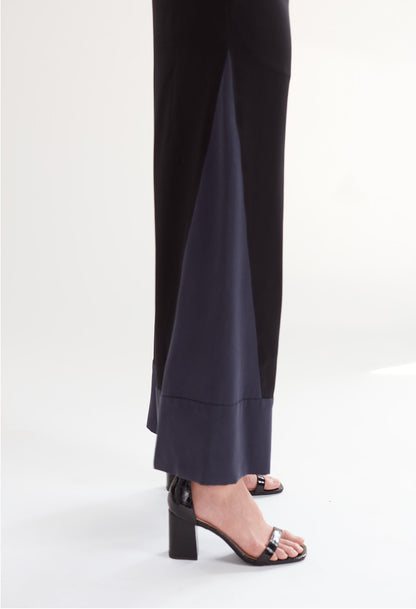 Deco High Waist Trousers in Black & Navy