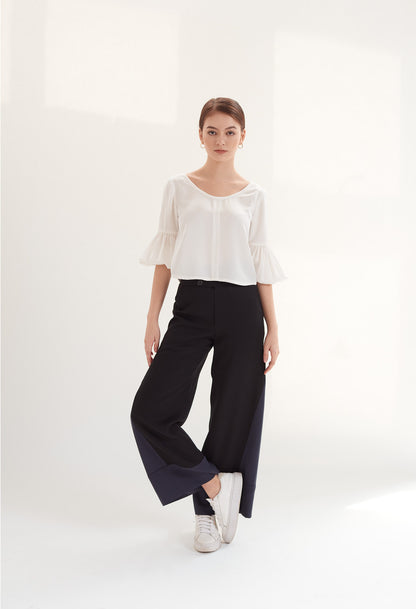 Deco High Waist Trousers in Black & Navy